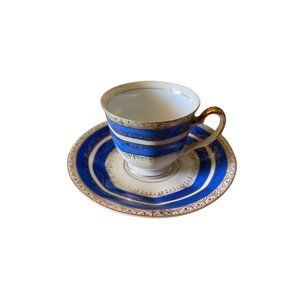 Teacup and Saucer Demitasse Vintage Gold China Occupied Japan 1947 - 1952
